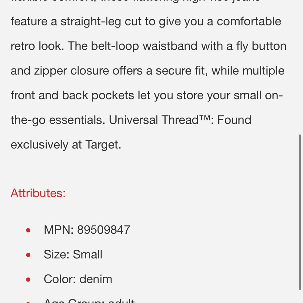 Universal Thread Blue Straight Leg Denim - Picture 3 of 4